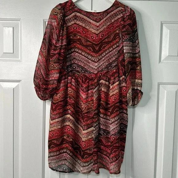 Umgee babydoll boho gypsy lined dress tunic size Small - Picture 3 of 6